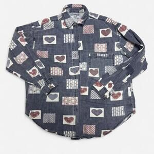 Vintage Heart Print Washout Shirt